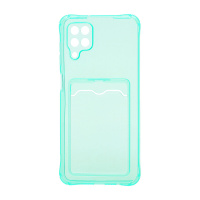Чехол с кармашком для Samsung Galaxy A12/M12 прозрачный (007) мятный