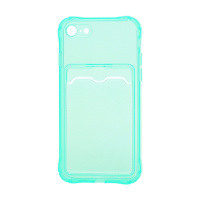 Чехол с кармашком для Apple iPhone 7/8/SE 2020 прозрачный (007) мятный