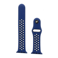 Спортивный ремешoк для часов Apple Watch Sport 38/40мм сине-черный (025) (S)