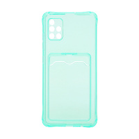 Чехол с кармашком для Samsung Galaxy A51 прозрачный (007) мятный