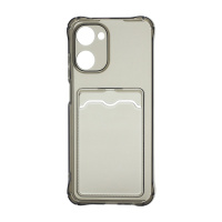 Чехол с кармашком для Realme 10 4G прозрачный (002) черный