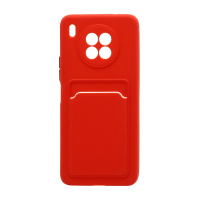 Чехол с кармашком и цветными кнопками для Huawei Honor 50 Lite/Nova 8i (010) красный