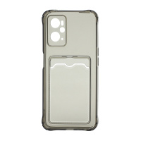 Чехол с кармашком для Realme 9i 4G/Oppo A96 4G прозрачный (002) черный