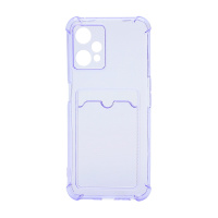 Чехол с кармашком противоударный для Realme 9 5G/9 Pro прозрачный (008) сиреневый