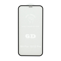 Защитное стекло 6D Premium для Apple iPhone 12/12 Pro/6.1 черное тех. пак