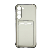 Чехол с кармашком для Samsung Galaxy S23 Plus прозрачный (002) черный