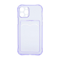 Чехол с кармашком для Apple iPhone 12 Pro/6.1 прозрачный (005) сиреневый