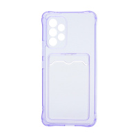 Чехол с кармашком для Samsung Galaxy A53 прозрачный (005) сиреневый