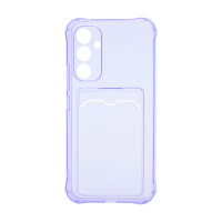 Чехол с кармашком для Samsung Galaxy A54 прозрачный (005) сиреневый