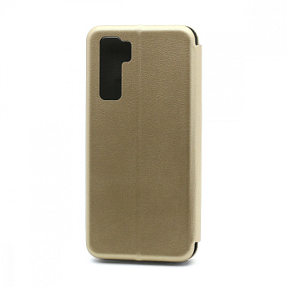 Чехол-книжка BF модельный (силикон/кожа) для Huawei Honor 30S/Nova 7SE золотистый