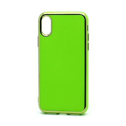 Чехол Silicone case Onyx Clear (накладка/силикон) для Apple iPhone X/XS зеленый