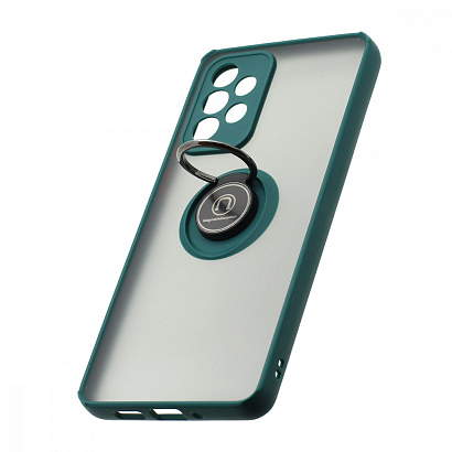 Чехол Shockproof Ring для Samsung Galaxy А73 (005) зелено-оранжевый