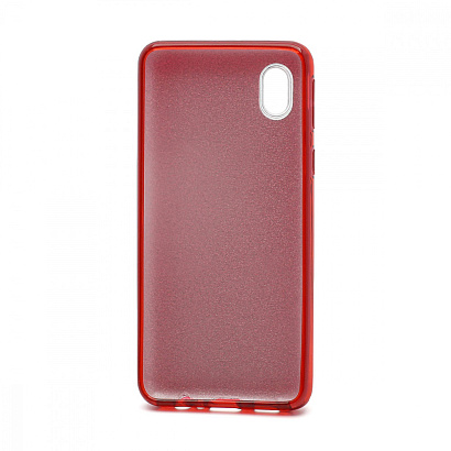Чехол Fashion с блестками силикон-пластик для Samsung Galaxy A01 Core/M01 Core красный