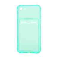 Чехол с кармашком для Apple iPhone 7/8/SE 2020 прозрачный (007) мятный
