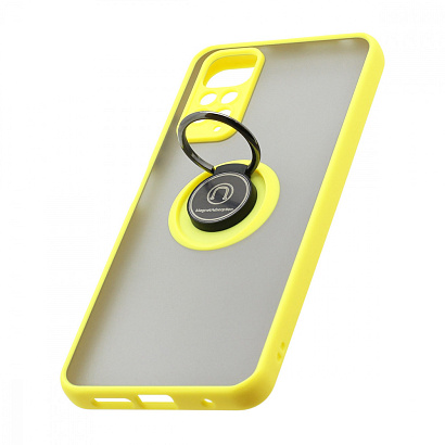 Чехол Shockproof Ring для Xiaomi Redmi Note 11/Redmi Note 11S (001) желто-черный