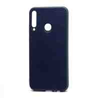 Чехол силиконовый с кожаной вставкой Leather Cover для Huawei Honor 9C/P40 Lite E синий