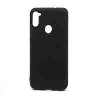 Чехол силиконовый с кожаной вставкой Leather Cover для Samsung Galaxy A11/M11 черный