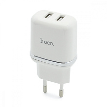 СЗУ с выходом USB Hoco N4 (2.4A/2USB/кабель Lightning) белое