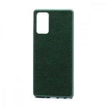 Чехол силиконовый с кожаной вставкой Leather Cover для Samsung Galaxy Note 20 зеленый