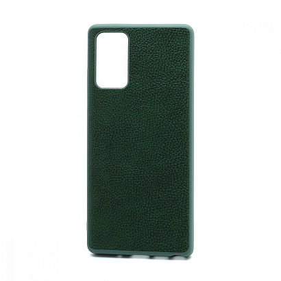 Чехол силиконовый с кожаной вставкой Leather Cover для Samsung Galaxy Note 20 зеленый