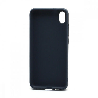 Чехол силиконовый с кожаной вставкой Leather Cover для Xiaomi Redmi 7A синий