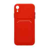 Чехол с кармашком и цветными кнопками для Apple iPhone XR (010) красный