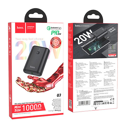 Внешний аккумулятор HOCO Q3 Mayflower 10000 mAh (PD20W/QC3.0/QC2.0) черный