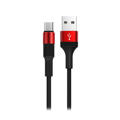 Кабель USB - Micro USB Borofone BX21 "Outstanding" (2.4А, 100см) красный