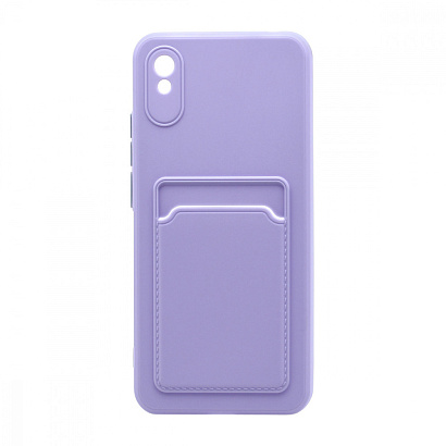 Чехол с кармашком и цветными кнопками для Xiaomi Redmi 9A (008) сиреневый