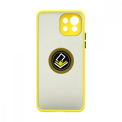 Чехол Shockproof Ring для Xiaomi 11 Lite (001) желто-черный
