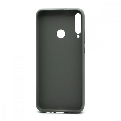 Чехол силиконовый с кожаной вставкой Leather Cover для Huawei Honor 9C/P40 Lite E серый