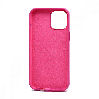 Чехол Silicone Case без лого для Apple iPhone 12 Pro Max/6.7 (полная защита) (054) темно розовый