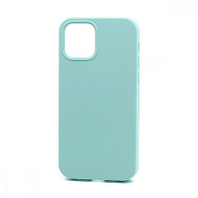 Чехол Silicone Case без лого для Apple iPhone 12/12 Pro/6.1 (полная защита) (044) светло голубой