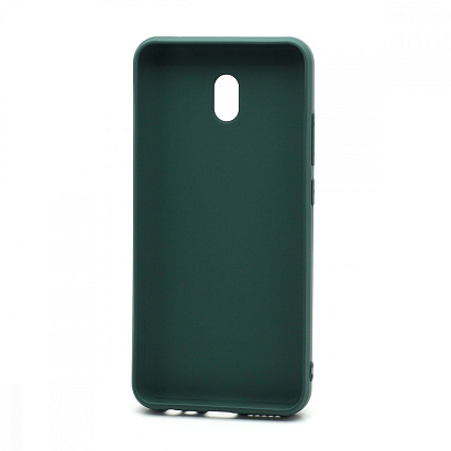 Чехол силиконовый с кожаной вставкой Leather Cover для Xiaomi Redmi 8A зеленый