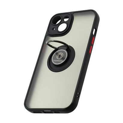Чехол Shockproof Ring для Apple iPhone 14/6.1 (003) черно-красный
