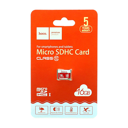 Карта памяти MicroSDHC Hoco 16GB Class 10 без адаптера