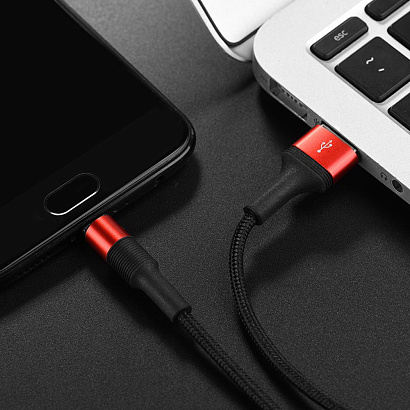 Кабель USB - Micro USB Borofone BX21 "Outstanding" (2.4А, 100см) красный