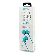Наушники с микрофоном Remax Base Driven Stereo Sound RM-501 (3.5 mm jack) голубые