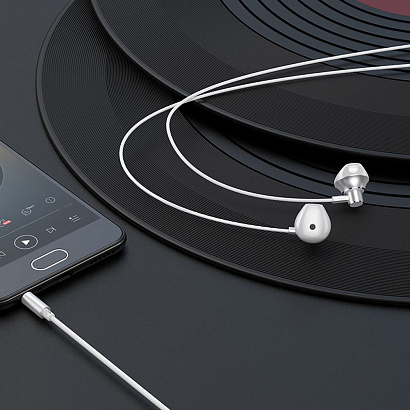 Наушники с микрофоном HOCO M-75 (3.5 mm jack) серебристые