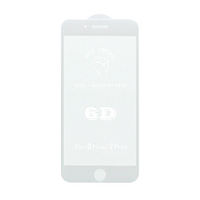 Защитное стекло 6D Premium для Apple iPhone 7 Plus/8 Plus белое тех. пак