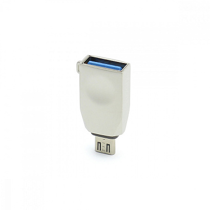 Переходник Hoco UA10 USB - Micro серебристый