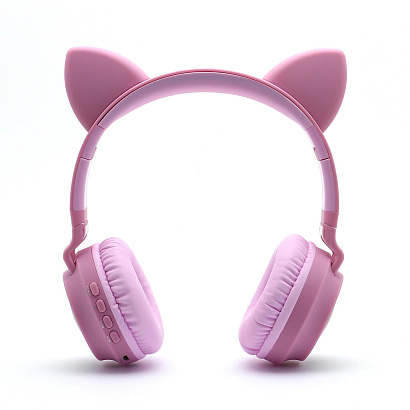 Наушники полноразмерные Bluetooth HOCO W27 Cat Ear розовые