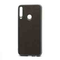 Чехол силиконовый с кожаной вставкой Leather Cover для Huawei Honor 9C/P40 Lite E серый