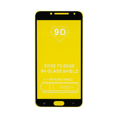Защитное стекло Full Glass для Samsung Galaxy J4 2018 черное (Full GC) тех. пак