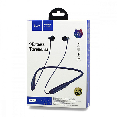 Наушники с микрофоном Bluetooth Hoco ES58 синие