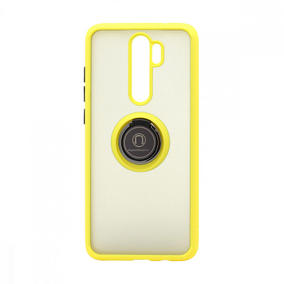 Чехол Shockproof Ring для Xiaomi Redmi Note 8 Pro (001) желто-черный