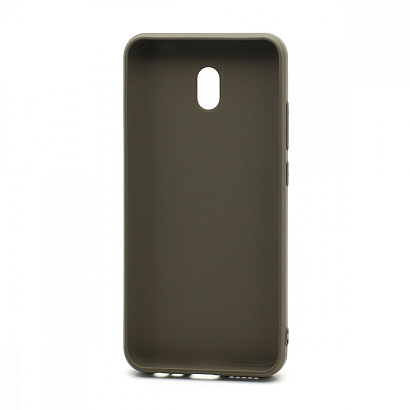 Чехол силиконовый с кожаной вставкой Leather Cover для Xiaomi Redmi 8A коричневый