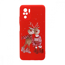 Чехол NEW ERA Winter для Xiaomi Redmi Note 10/Redmi Note 10S (002) красный