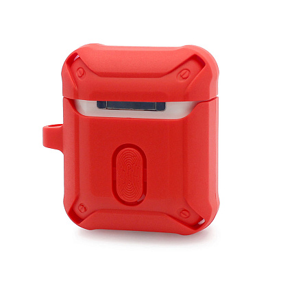 Чехол для наушников AirPods 2 Shockproof красно-черный