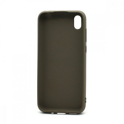 Чехол силиконовый с кожаной вставкой Leather Cover для Huawei Honor 8S/Y5 2019 коричневый